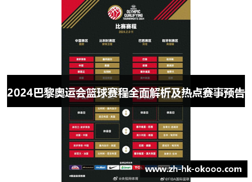 2024巴黎奥运会篮球赛程全面解析及热点赛事预告 2024巴黎奥运会篮球赛程全面解析及热点赛事预告